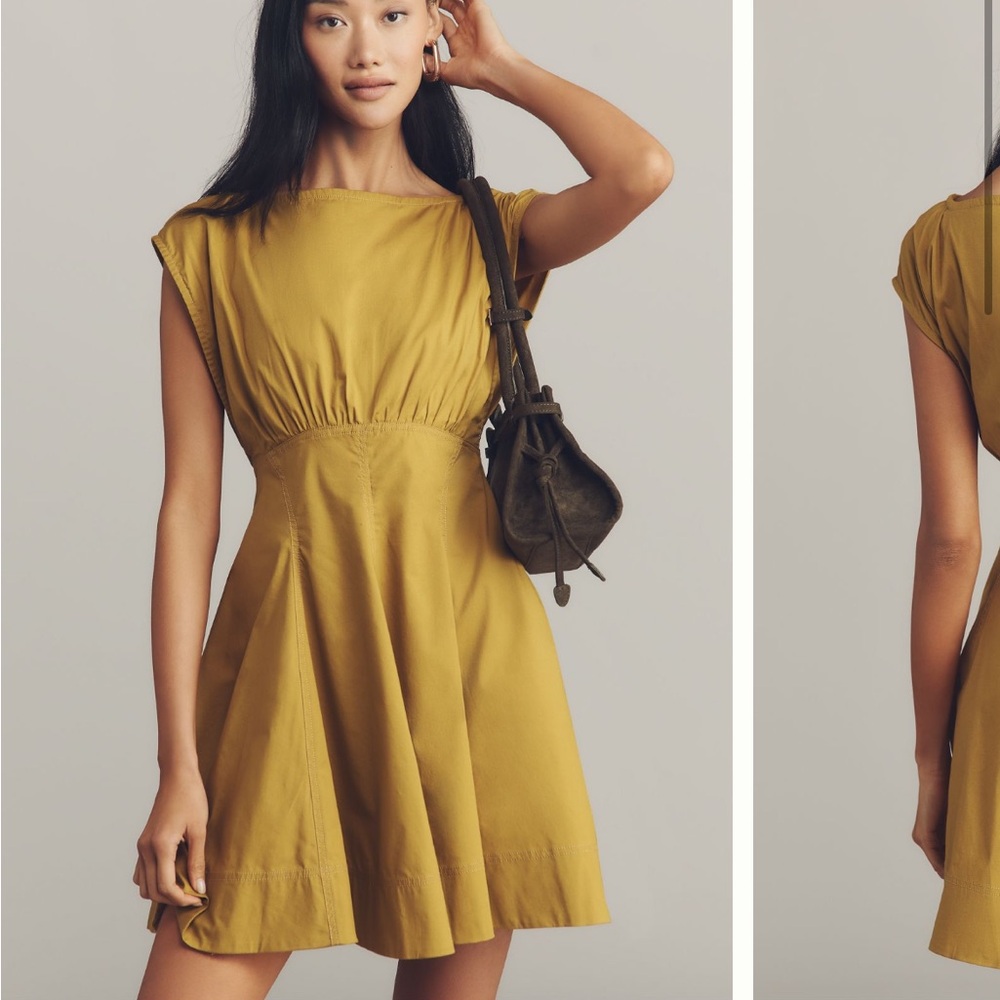 Anthropologie Maeve Sleeveless Waisted Poplin Mini Dress